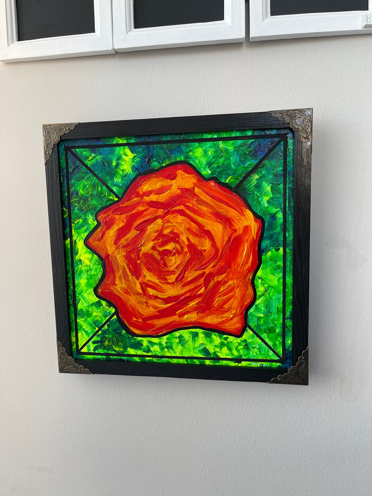 Rose Window 10" by 10" Painting