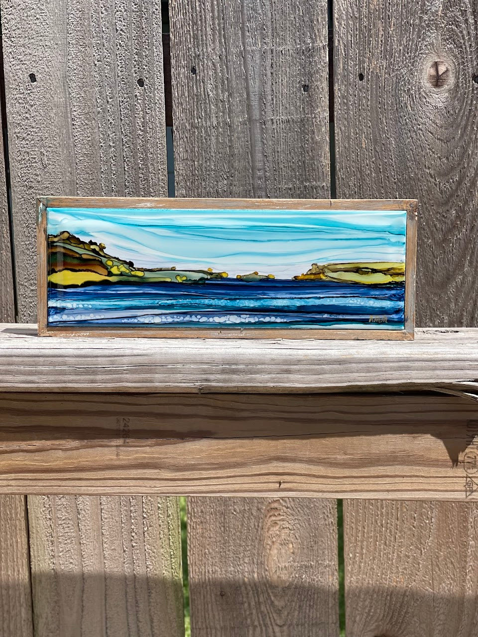 Dreamy Seascape Alcohol Ink Painting