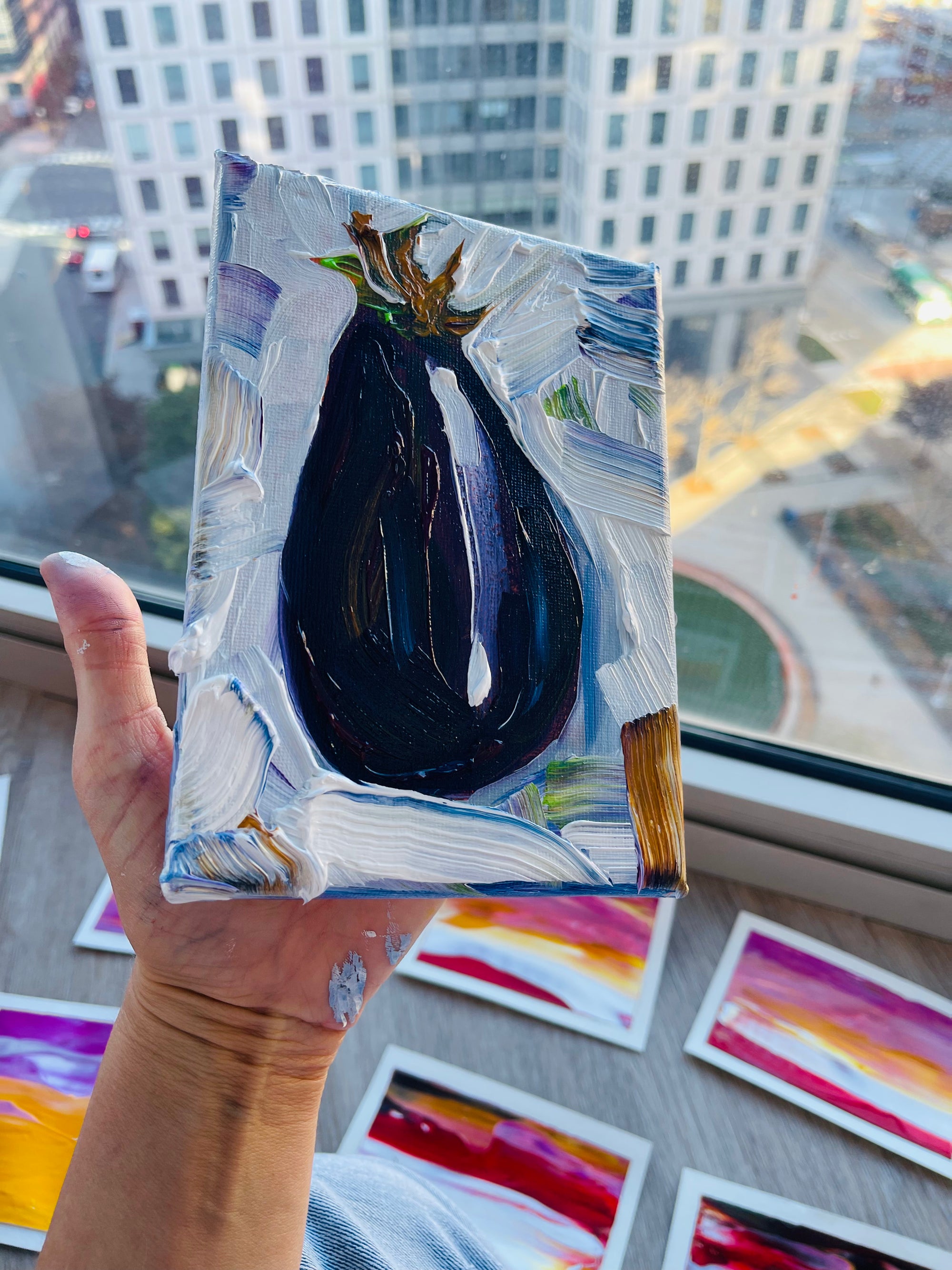 One Eggplant Oil Painting