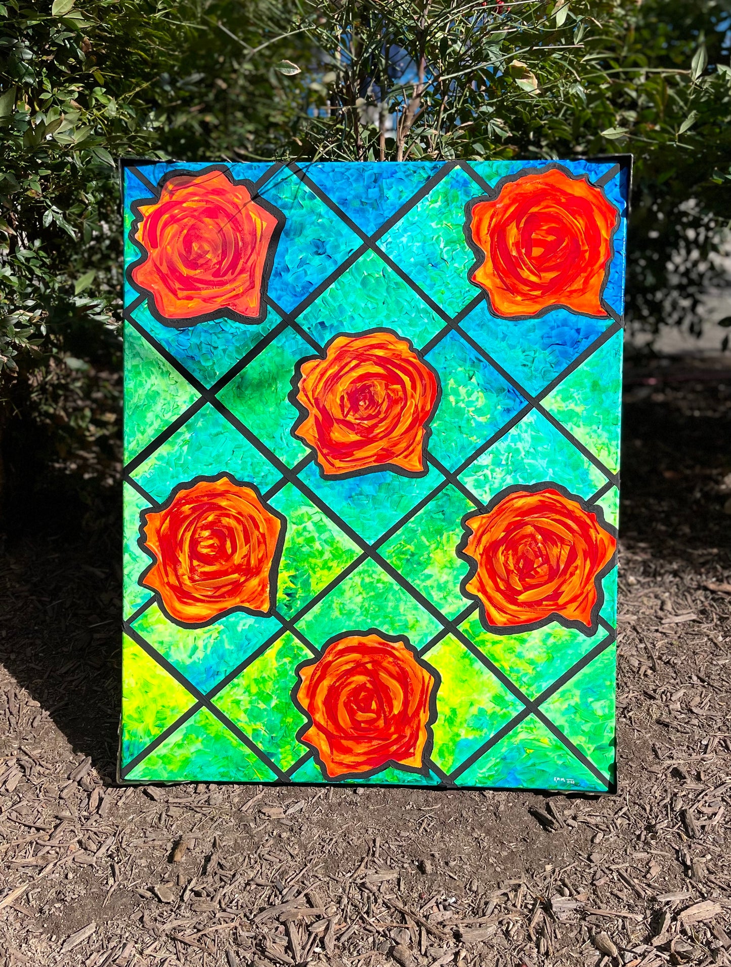 Rose Window Large Acrylic Painting