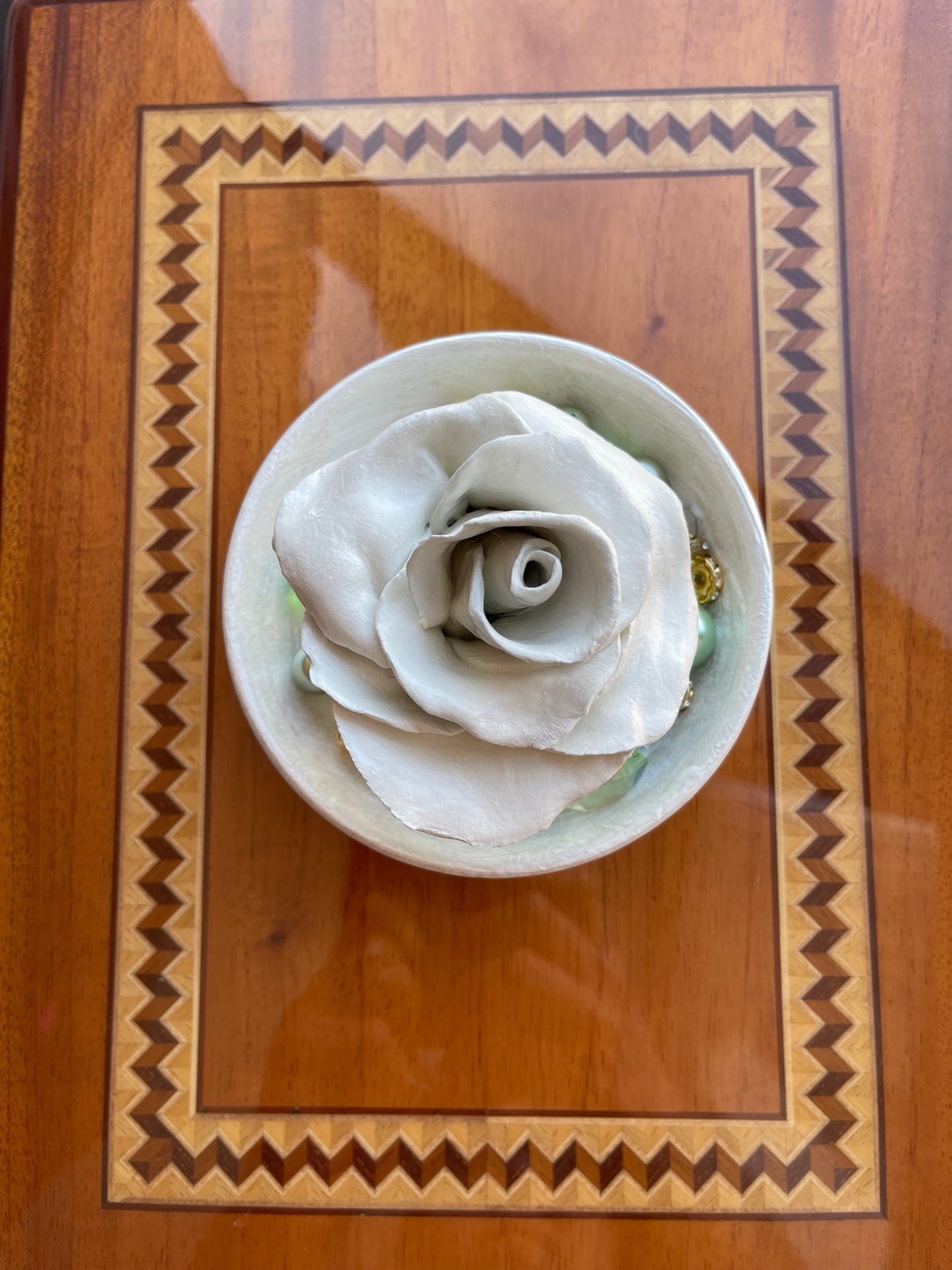 Purity - White Rose Ceramic Trinket Bowl