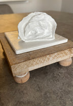 White Rose Pedestal Table Sculptures