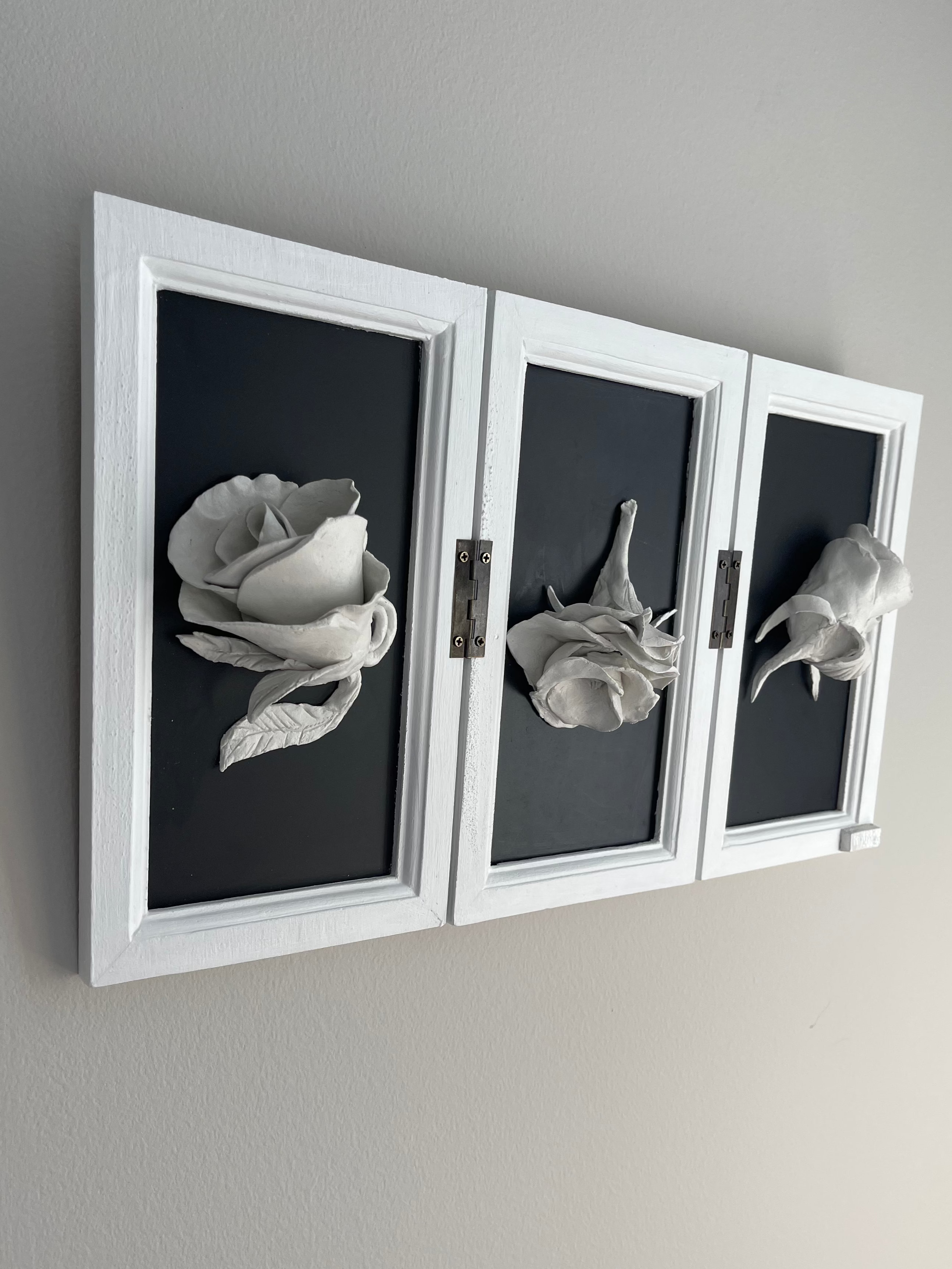 Snipped Mixed Media Bas-relief Triptych