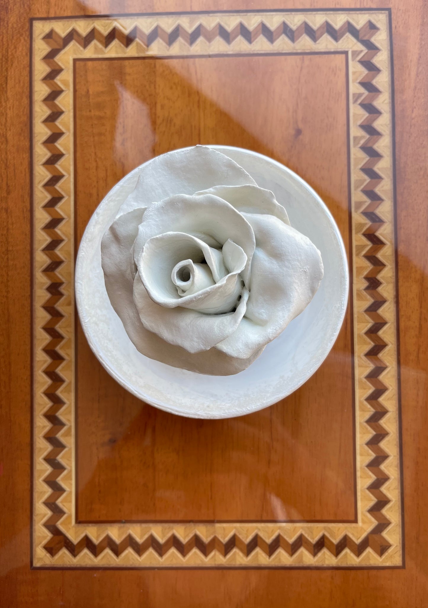 Purity - White Rose Ceramic Trinket Bowl