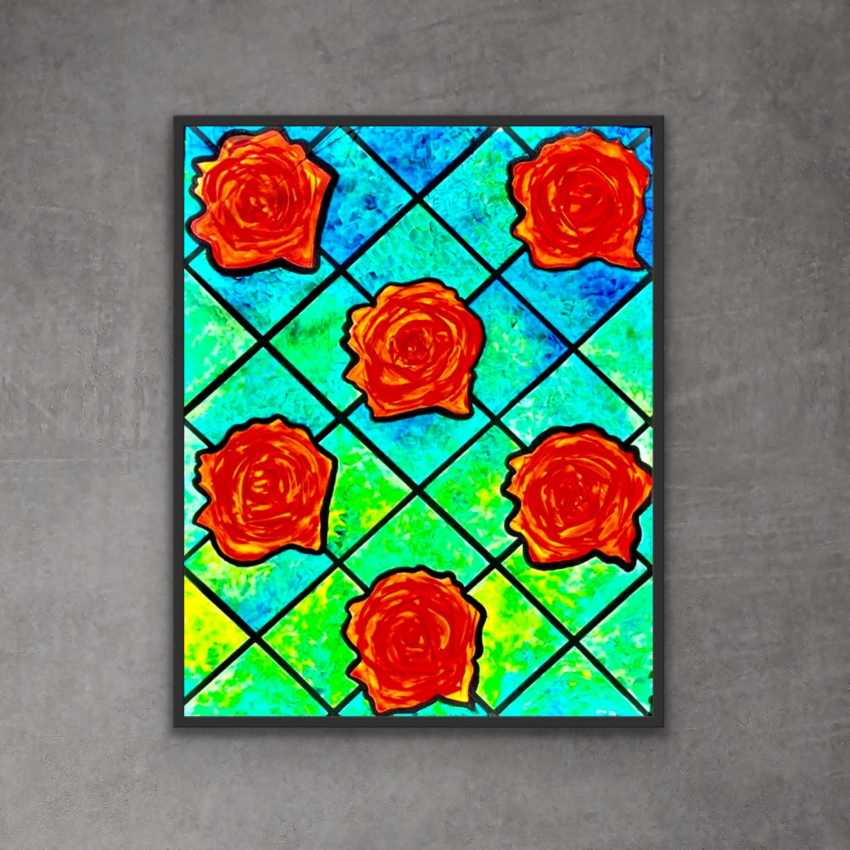 Rose Window Large Acrylic Painting