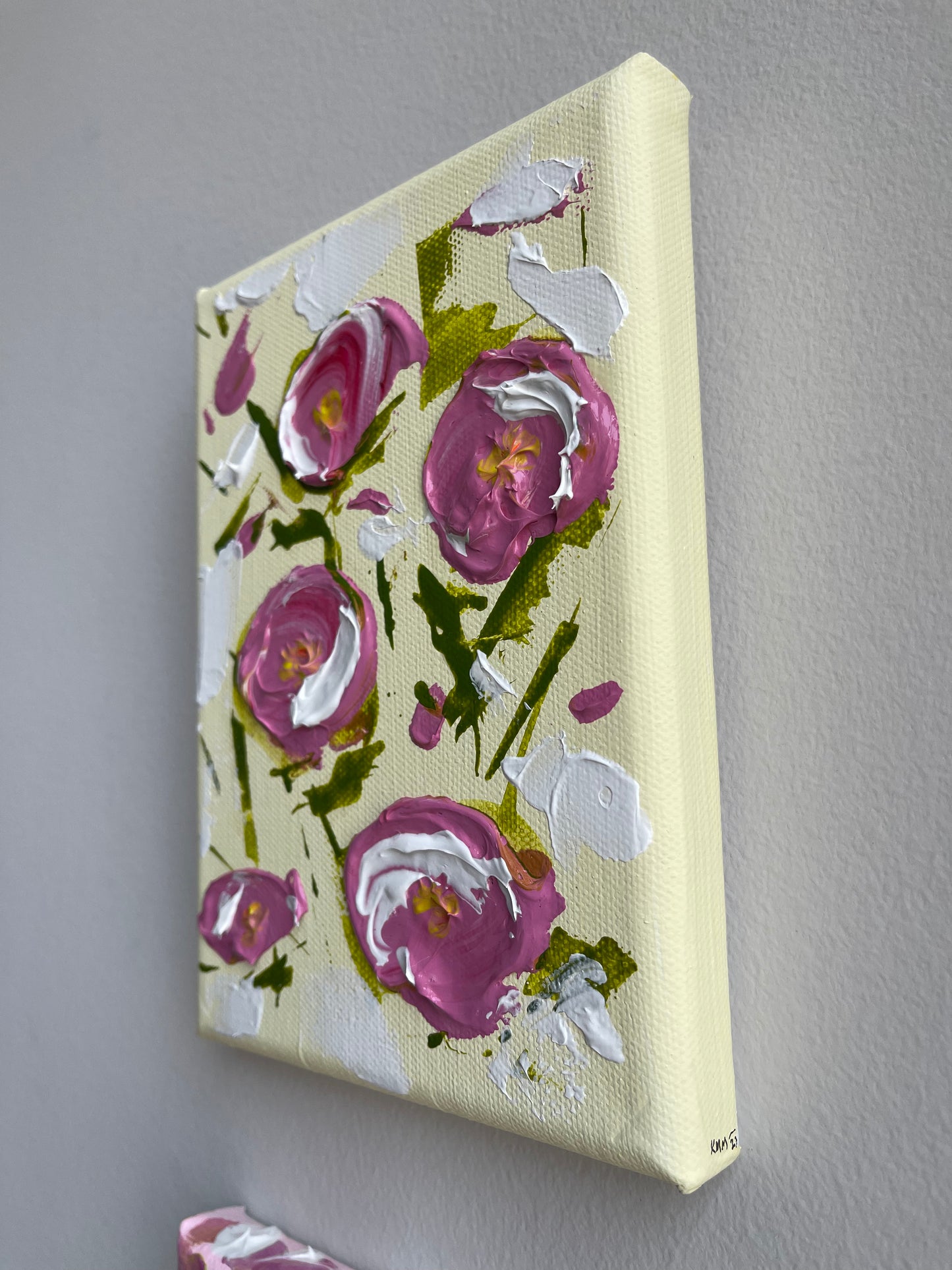 Sunny Day Primroses Acrylic Canvas Painting