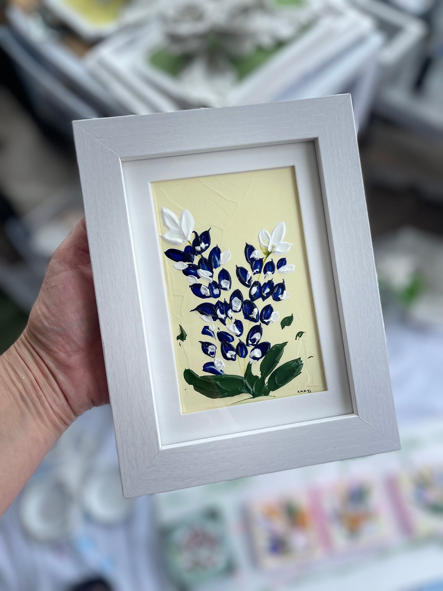 Glimmering Bluebonnets Acrylic Painting