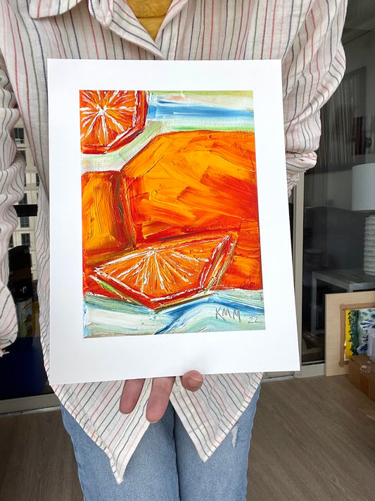 Oranges with Wedge Giclee Print - Fine Art Quality