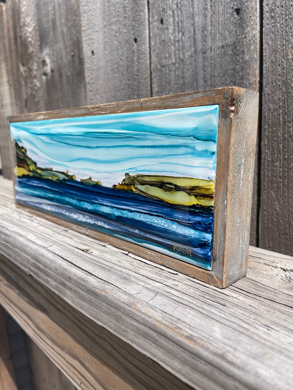 Dreamy Seascape Alcohol Ink Painting