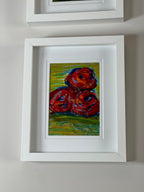 Three Rose Bouquet - 9" by 11" Mixed Media Painting