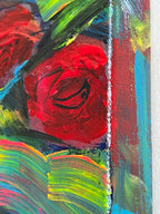 Submerged Roses Mixed Media Painting