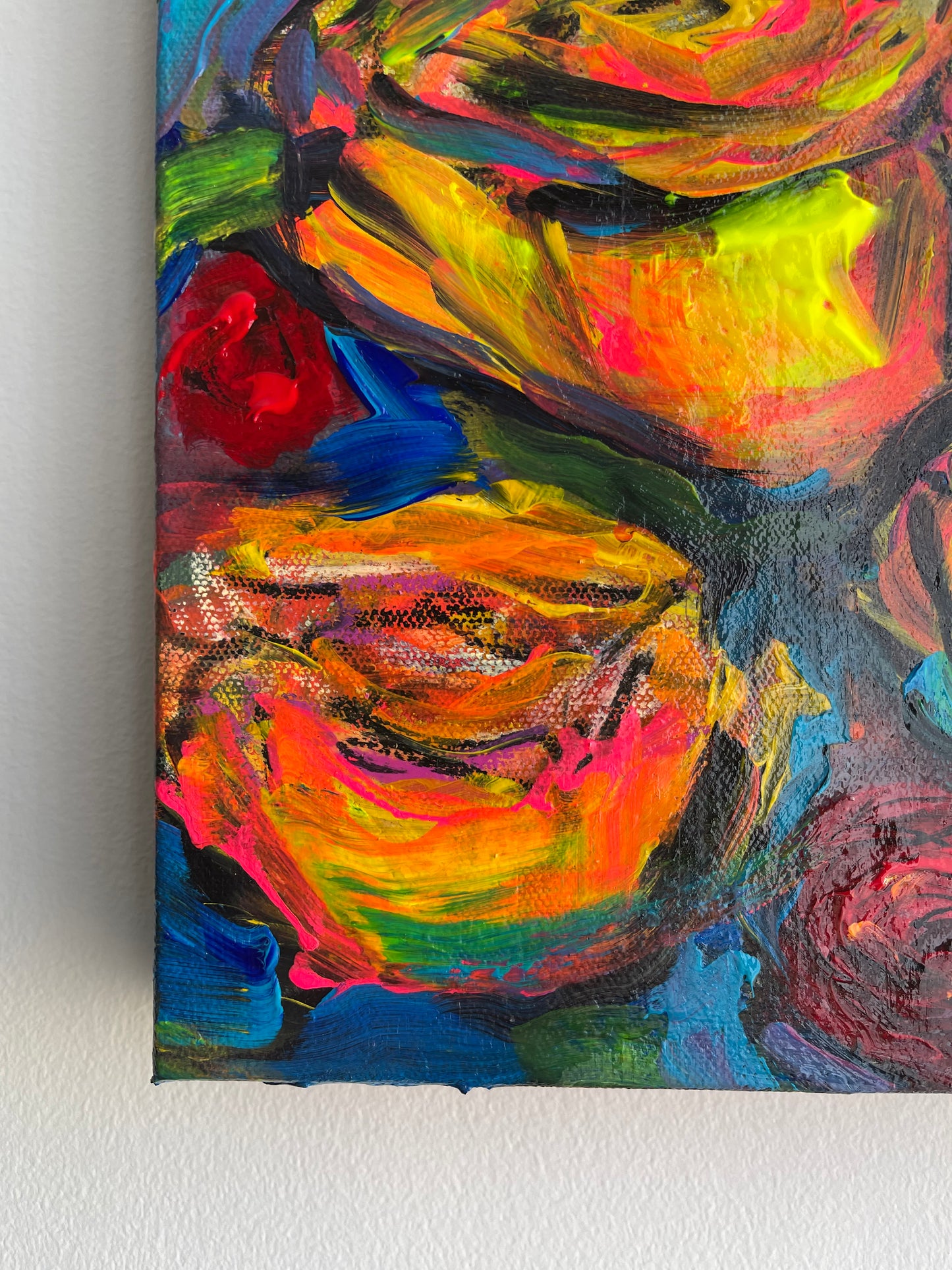 Submerged Roses Mixed Media Painting