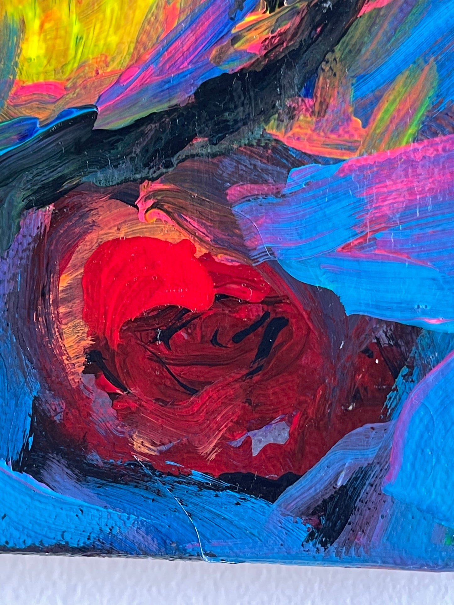 Submerged Roses Mixed Media Painting