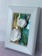 Backlit Mineral Acrylic Rosettes Mini Mixed Media Painting