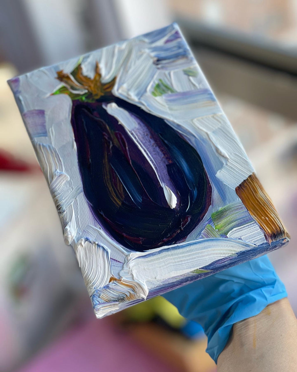 One Eggplant Oil Painting